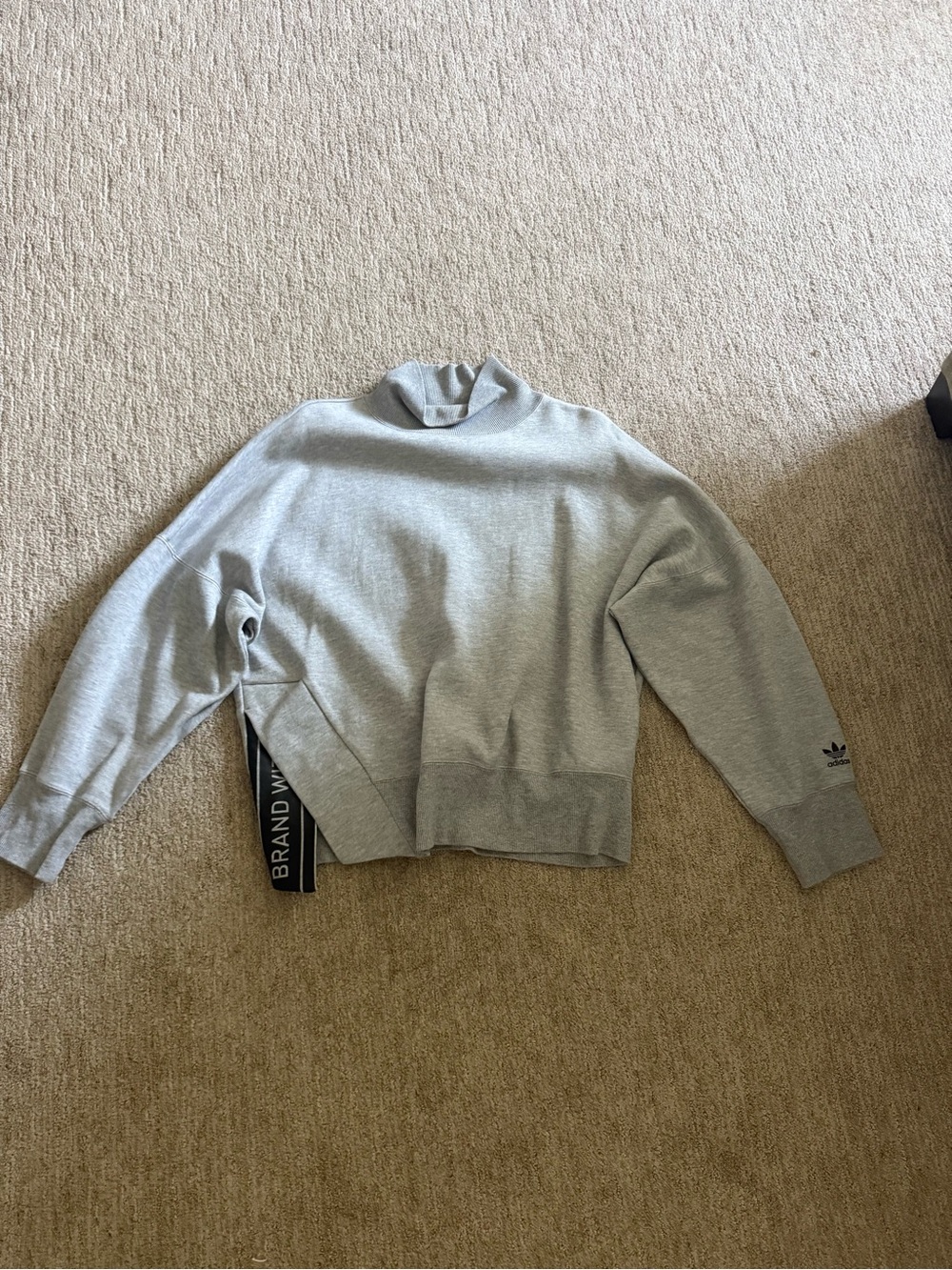 adidas Light Gray Mock Neck Knit Top